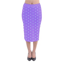 Lavender Tiles Velvet Midi Pencil Skirt by jumpercat