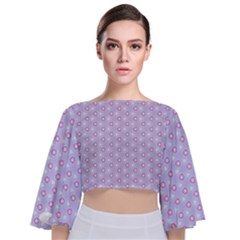 Light Tech Fruit Pattern Tie Back Butterfly Sleeve Chiffon Top by jumpercat