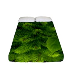 Decoration Green Black Background Fitted Sheet (full/ Double Size) by Sapixe