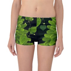 Decoration Green Black Background Boyleg Bikini Bottoms by Sapixe