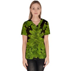 Decoration Green Black Background Scrub Top by Sapixe