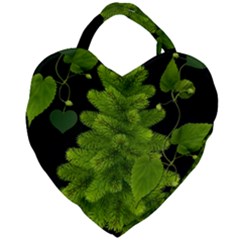 Decoration Green Black Background Giant Heart Shaped Tote by Sapixe