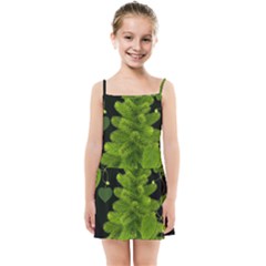 Decoration Green Black Background Kids Summer Sun Dress by Sapixe