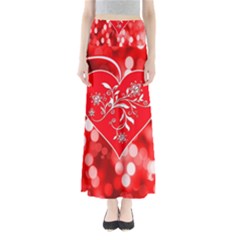 Love Romantic Greeting Celebration Full Length Maxi Skirt by Sapixe