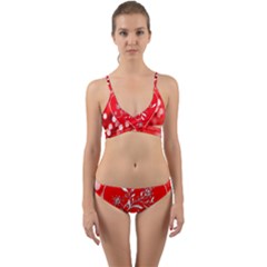 Love Romantic Greeting Celebration Wrap Around Bikini Set by Sapixe