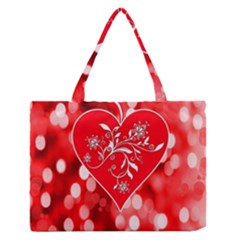 Love Romantic Greeting Celebration Zipper Medium Tote Bag by Sapixe