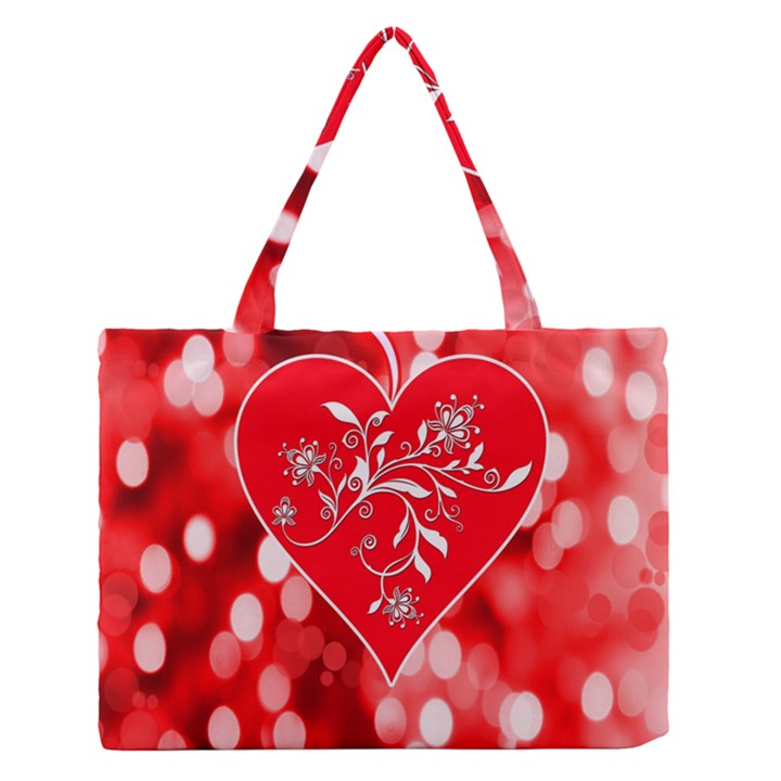 Love Romantic Greeting Celebration Zipper Medium Tote Bag