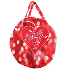 Love Romantic Greeting Celebration Giant Round Zipper Tote by Sapixe