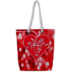 Love Romantic Greeting Celebration Full Print Rope Handle Tote (small) by Sapixe