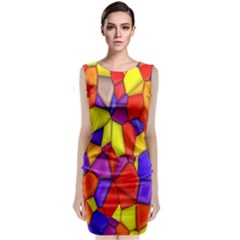 Mosaic Tiles Pattern Texture Classic Sleeveless Midi Dress by Sapixe