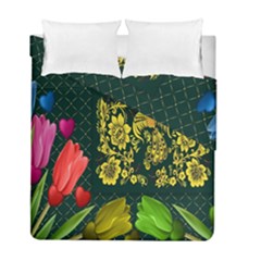 Background Reason Tulips Colors Duvet Cover Double Side (full/ Double Size) by Sapixe