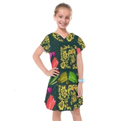 Background Reason Tulips Colors Kids  Drop Waist Dress by Sapixe