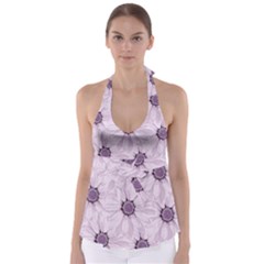 Background Desktop Flowers Lilac Babydoll Tankini Top by Sapixe