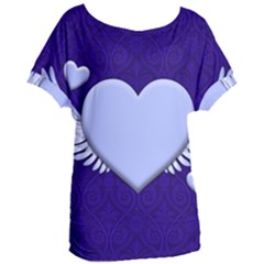 Background Texture Heart Wings Women s Oversized Tee by Sapixe