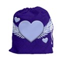 Background Texture Heart Wings Drawstring Pouches (XXL) View1