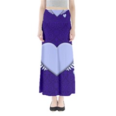 Background Texture Heart Wings Full Length Maxi Skirt by Sapixe