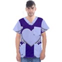 Background Texture Heart Wings Men s V-Neck Scrub Top View1