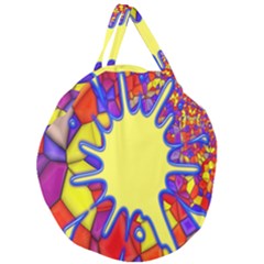 Embroidery Dab Color Spray Giant Round Zipper Tote by Sapixe