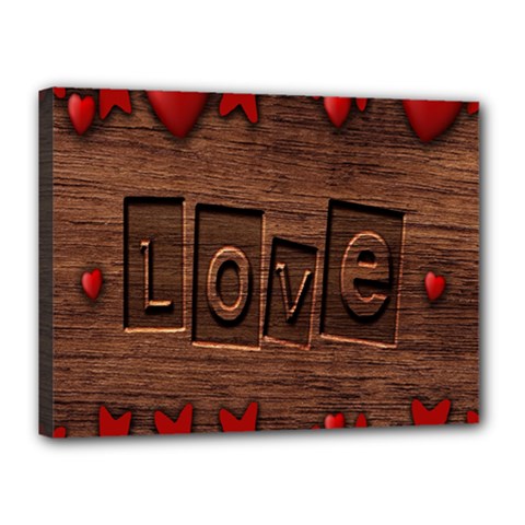 Background Romantic Love Wood Canvas 16  X 12  by Sapixe