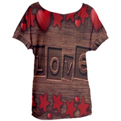 Background Romantic Love Wood Women s Oversized Tee by Sapixe