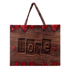 Background Romantic Love Wood Zipper Large Tote Bag by Sapixe