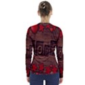 Background Romantic Love Wood V-Neck Long Sleeve Top View2