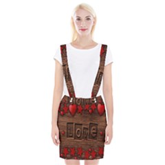 Background Romantic Love Wood Braces Suspender Skirt by Sapixe