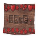 Background Romantic Love Wood Square Tapestry (Large) View1