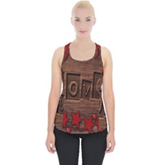 Background Romantic Love Wood Piece Up Tank Top by Sapixe