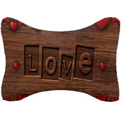 Background Romantic Love Wood Seat Head Rest Cushion by Sapixe