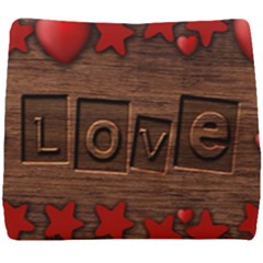 Background Romantic Love Wood Seat Cushion by Sapixe