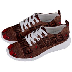 Background Romantic Love Wood Men s Lightweight Sports Shoes by Sapixe