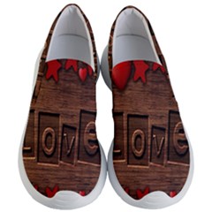 Background Romantic Love Wood Women s Lightweight Slip Ons by Sapixe