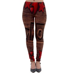 Background Romantic Love Wood Lightweight Velour Leggings by Sapixe