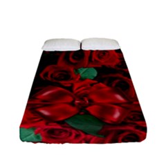 Floral Flower Pattern Art Roses Fitted Sheet (Full/ Double Size)