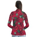 Floral Flower Pattern Art Roses Drape Collar Cardigan View2