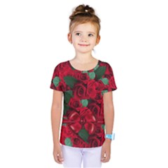 Floral Flower Pattern Art Roses Kids  One Piece Tee