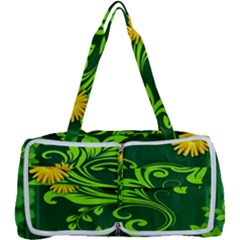 Background Texture Green Leaves Multi Function Bag	