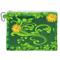 Background Texture Green Leaves Canvas Cosmetic Bag (xxl) by Sapixe