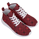 Abstract Background Red Black Women s Lightweight High Top Sneakers View3