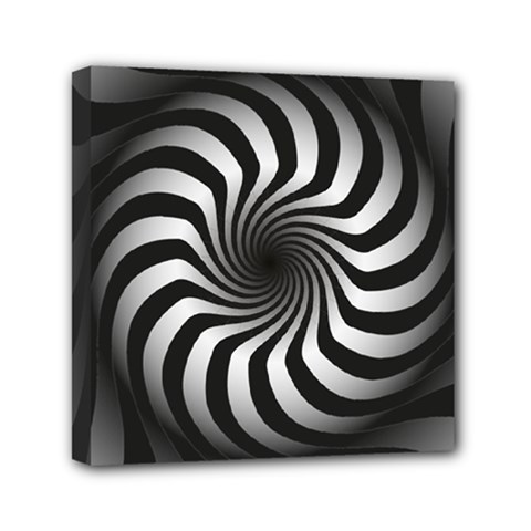 Art Optical Black White Hypnotic Mini Canvas 6  X 6  by Sapixe