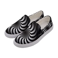 Art Optical Black White Hypnotic Women s Canvas Slip Ons by Sapixe