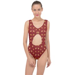 Primitive Art Hands Motif Pattern Center Cut Out Swimsuit by dflcprints