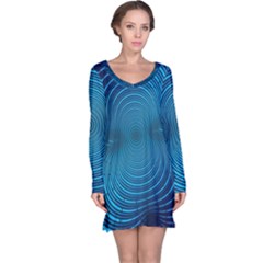 Background Brush Particles Wave Long Sleeve Nightdress by Sapixe