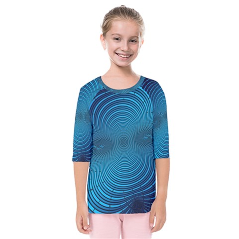 Background Brush Particles Wave Kids  Quarter Sleeve Raglan Tee by Sapixe