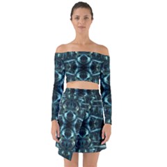 Abstract Fractal Magical Off Shoulder Top With Skirt Set by Sapixe