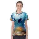 Dolphin Art Creation Natural Water Women s Sport Mesh Tee View1