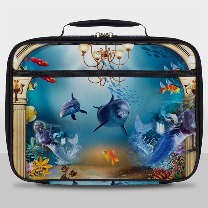 Dolphin Art Creation Natural Water Full Print Lunch Bag