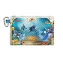 Dolphin Art Creation Natural Water Canvas Cosmetic Bag (Medium) View1