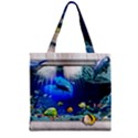 Dolphin Art Creation Natural Water Zipper Grocery Tote Bag View1